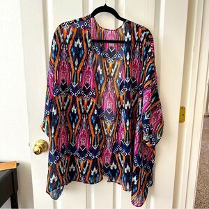 Summer Women’s Beach Bikini Swimwear Chiffon Cover Up Dress one size pink blue